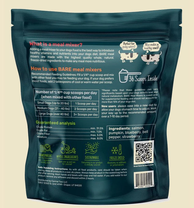 Bare Meal Mixers – Dog Food Topper – Salmon – 12oz