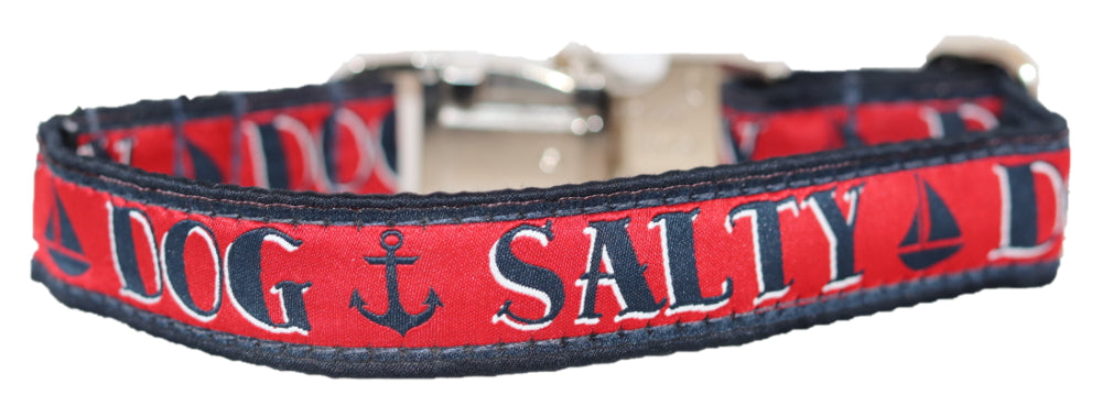1” Ribbon Dog Collar – Salty Dog
