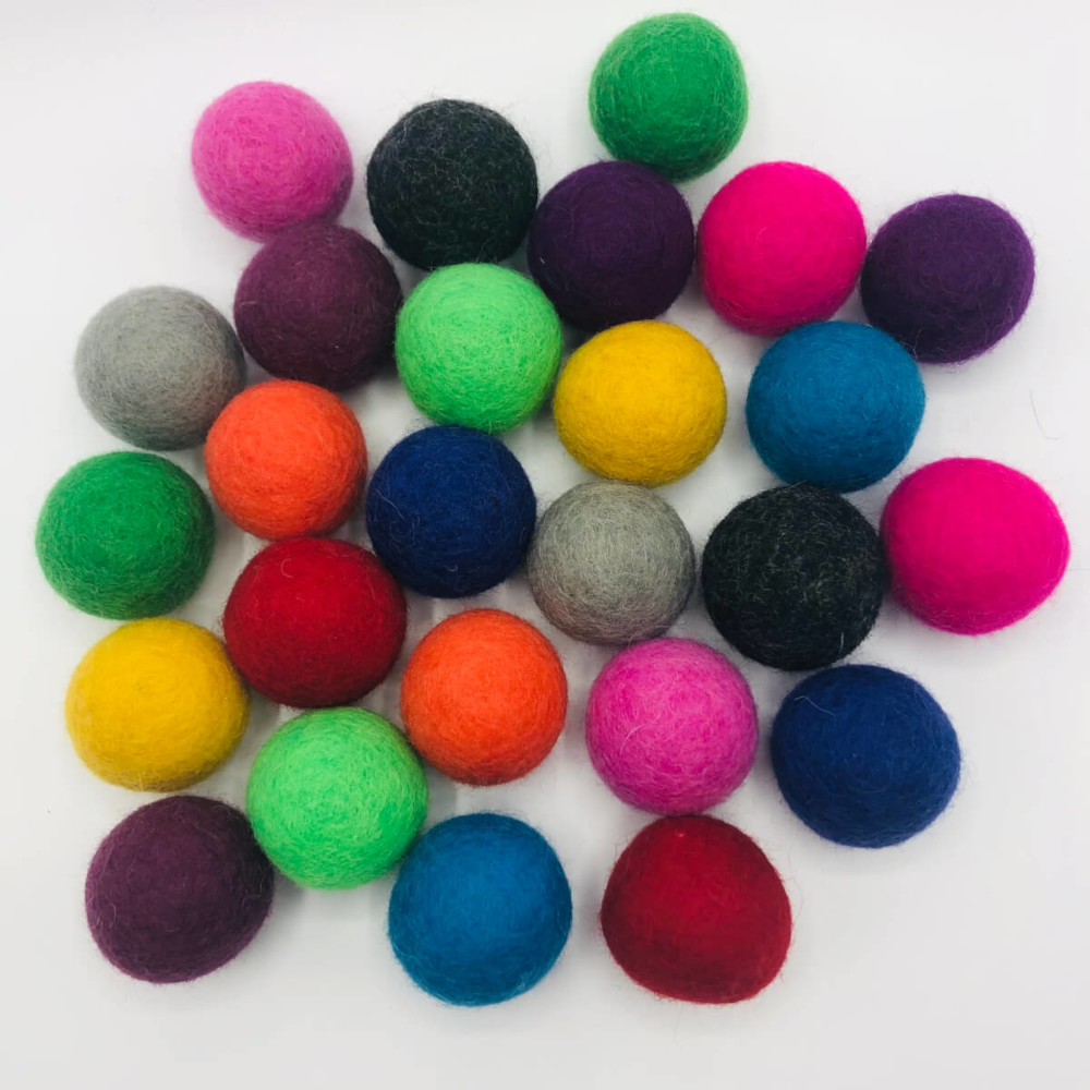 Felted Catnip Woolball - 9 Small Balls