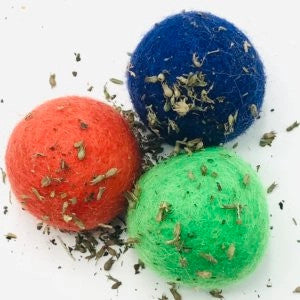 Felted Catnip Woolball - 3 Large Balls