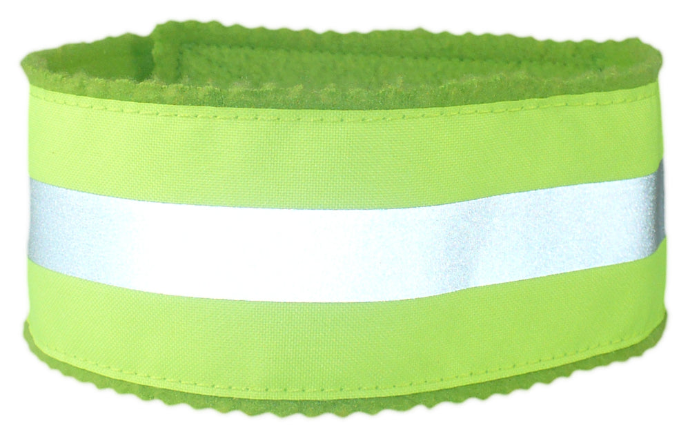Reflective Fleece Dog Collar - Lime Green