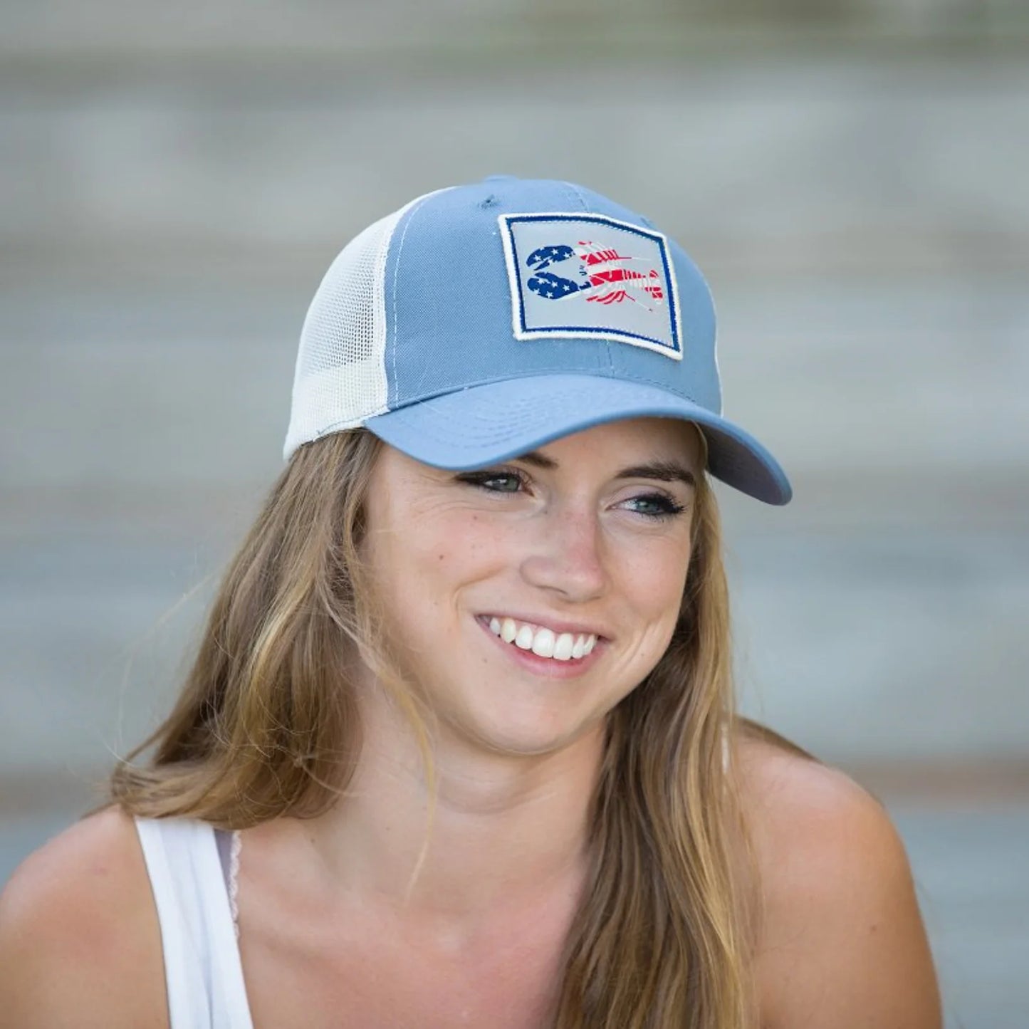 Baseball Hat – Patriotic Lobster Trucker Hat