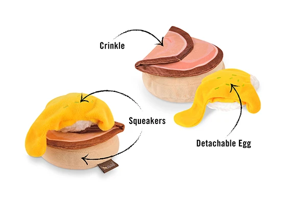 Stuffed Dog Toy - Plush Eggs Benedict