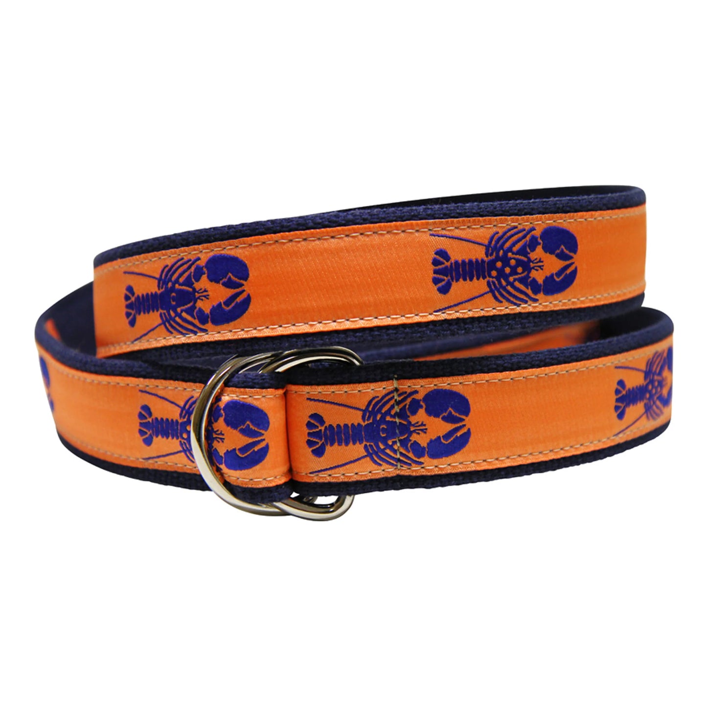 D-Ring Belt - Blue Lobsters on Mango