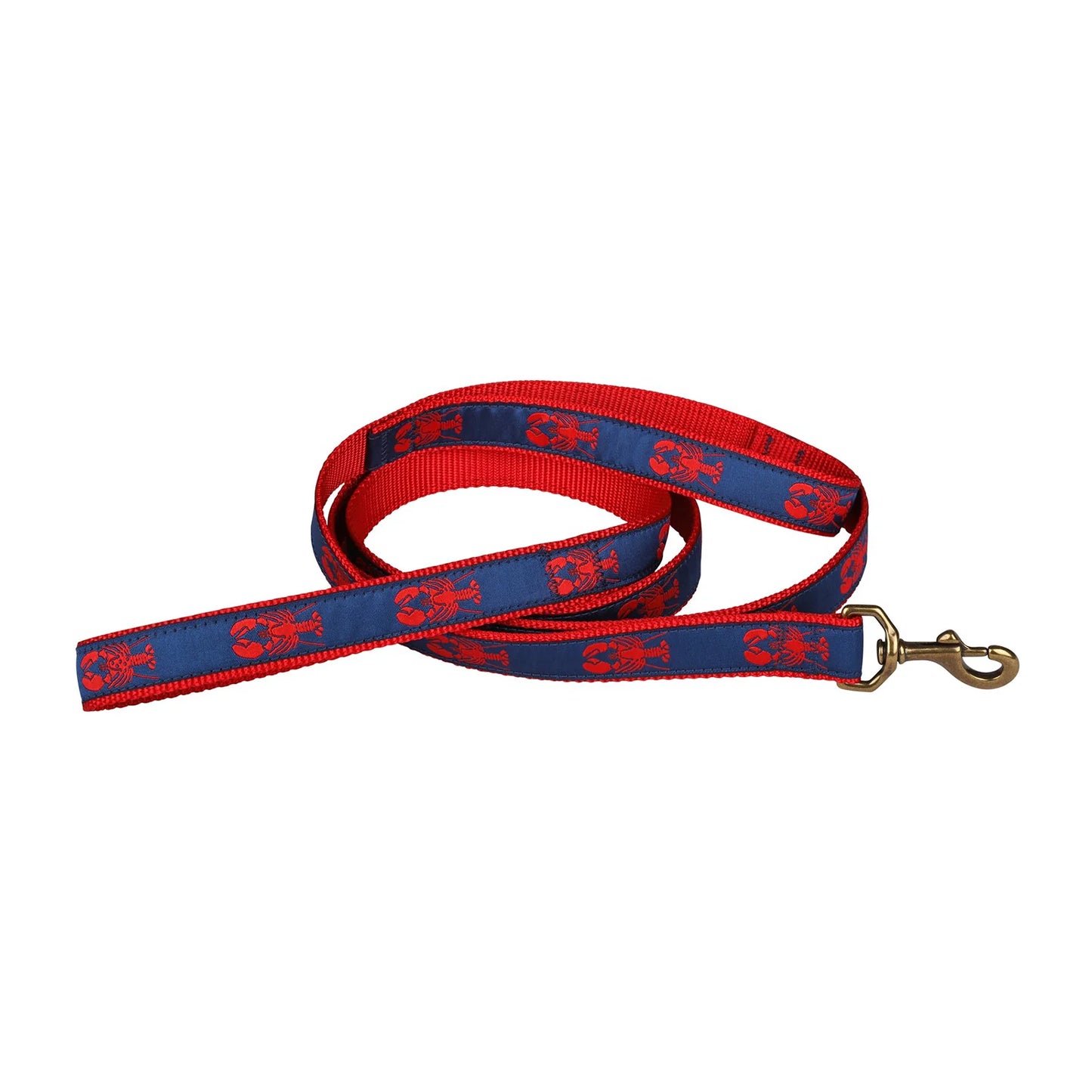 1” x 6ft Traffic Dog Leash – Red Lobster on Navy Blue