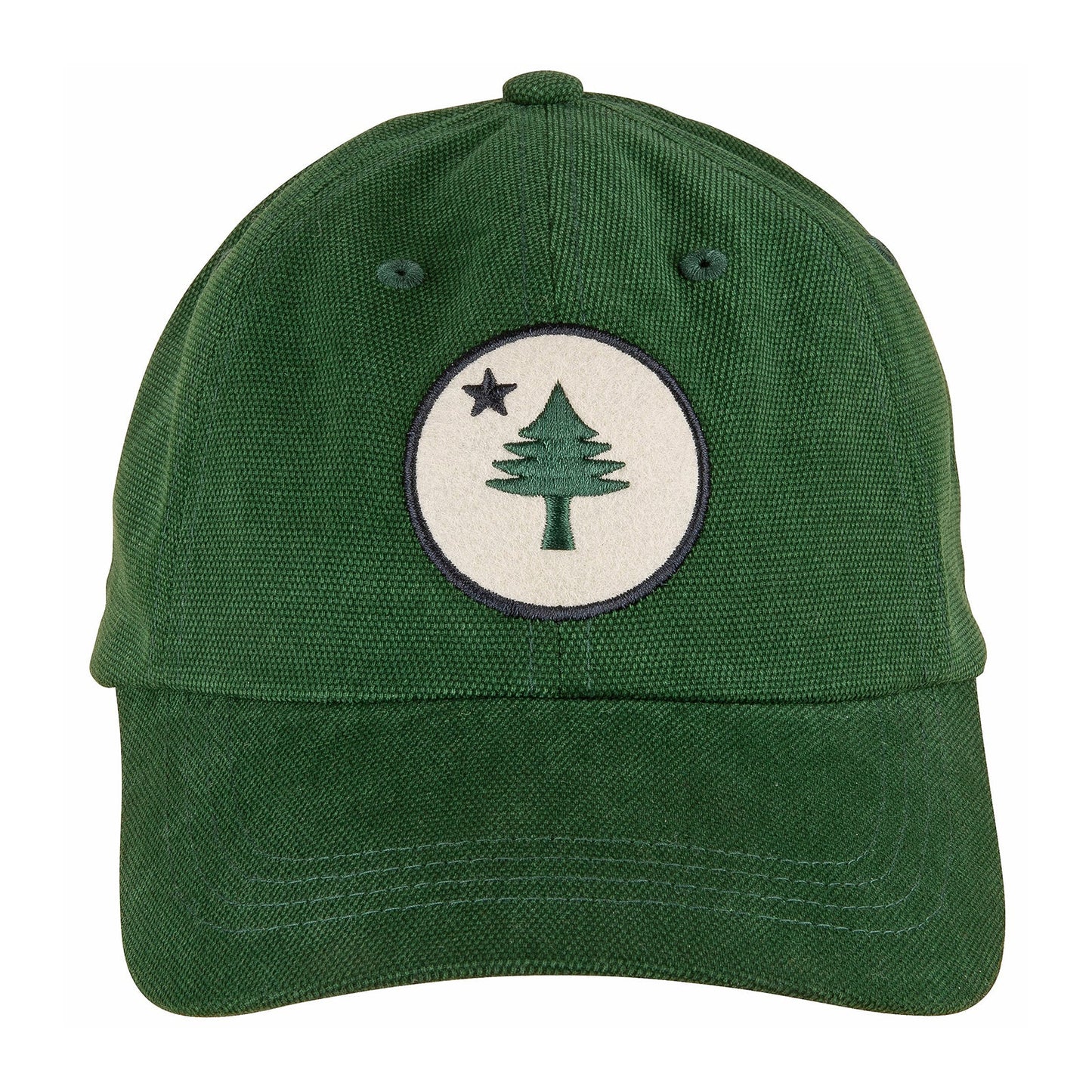 Baseball Hat – Maine Tree & Star on Canvas - Green