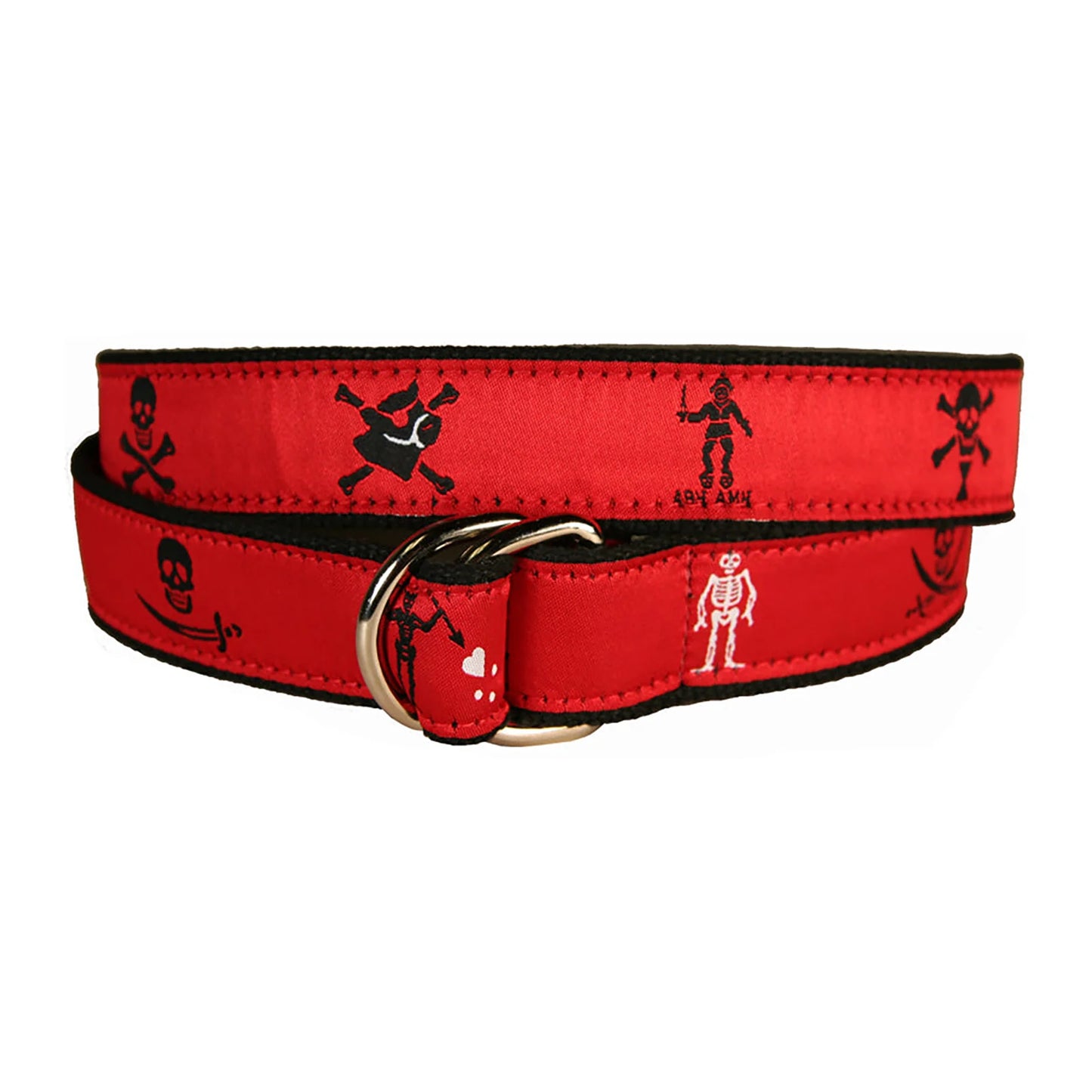 D-Ring Belt - Pirate Flags - Red
