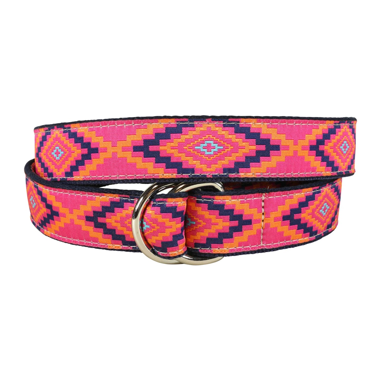 D-Ring Belt - Southwest Pattern - Pink