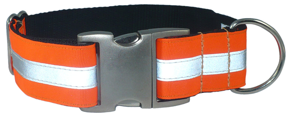 Blaze Orange Reflective Dog Collar