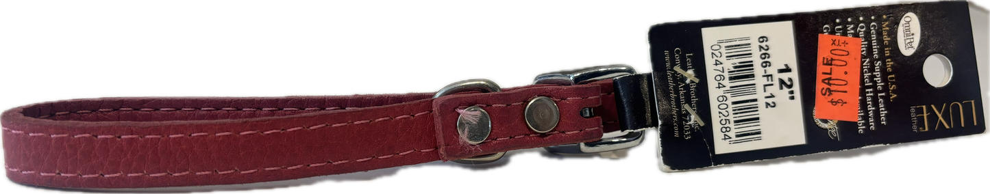 OmniPet Luxe Premium Leather Dog Collar - Flamingo Pink