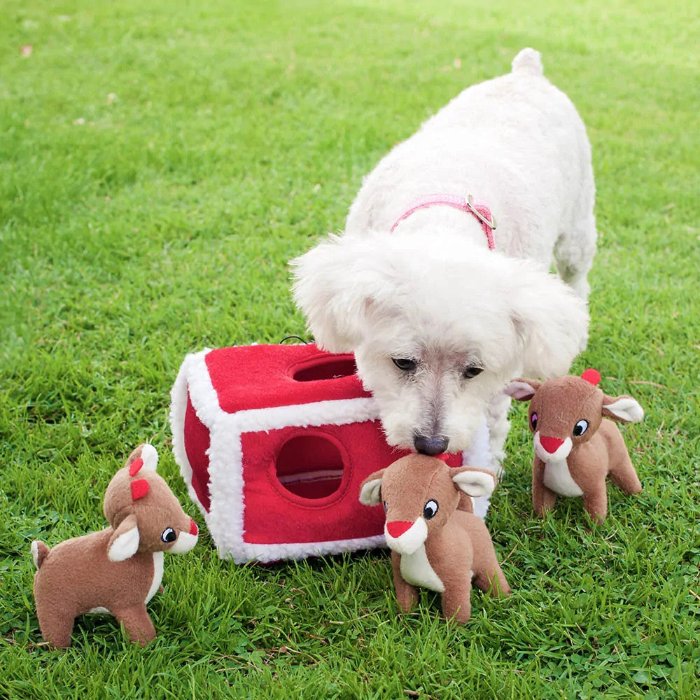 Stuffed Dog Toy - Burrow - Reindeer Pen