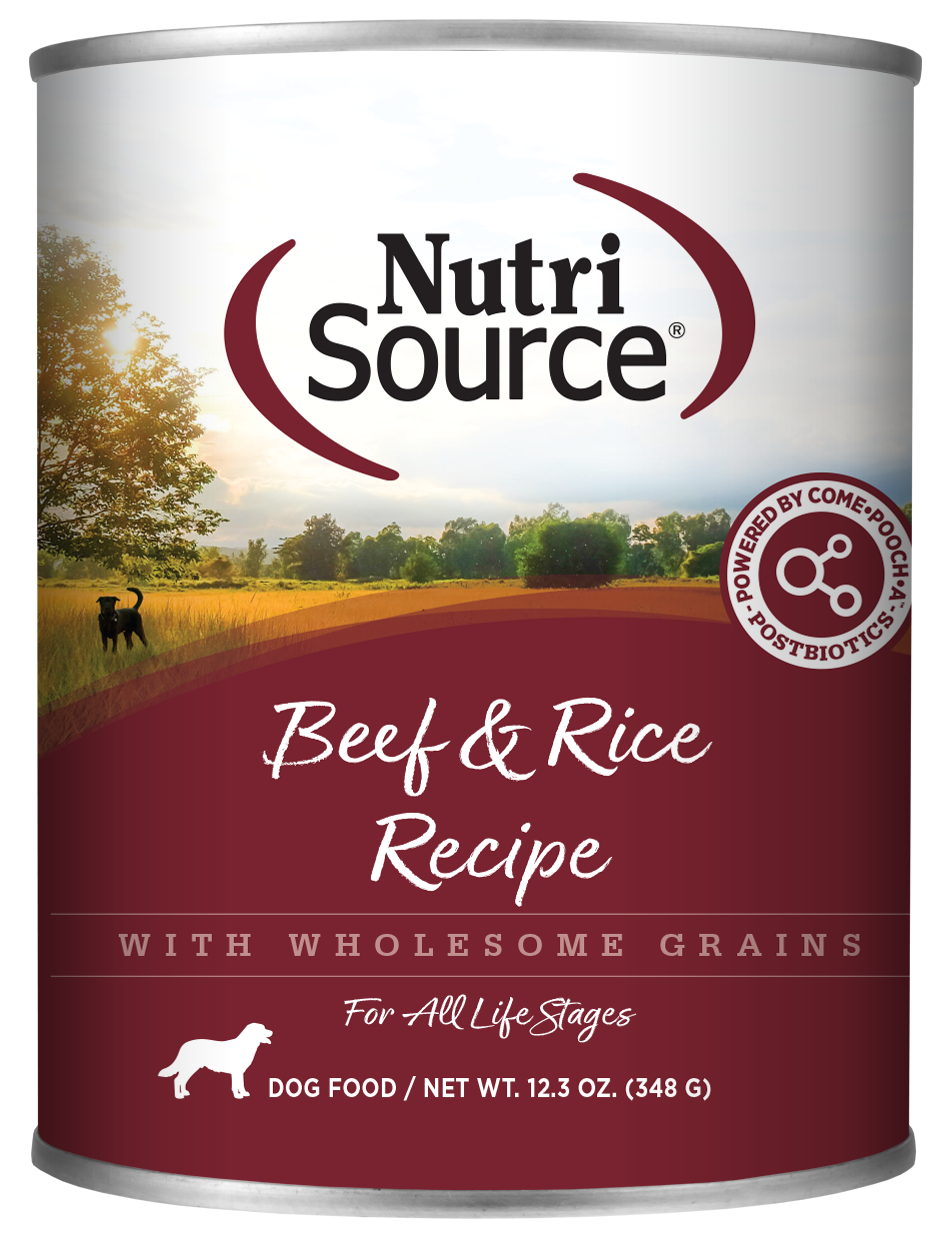 Nutrisource Wet Dog Food – Beef and Rice – 13oz