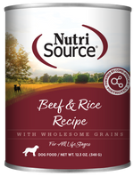 Nutrisource Wet Dog Food – Beef and Rice – 13oz Thumbnail