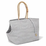 Waxed Canvas Small Dog Carrier - Handmade in USA - Gray Thumbnail