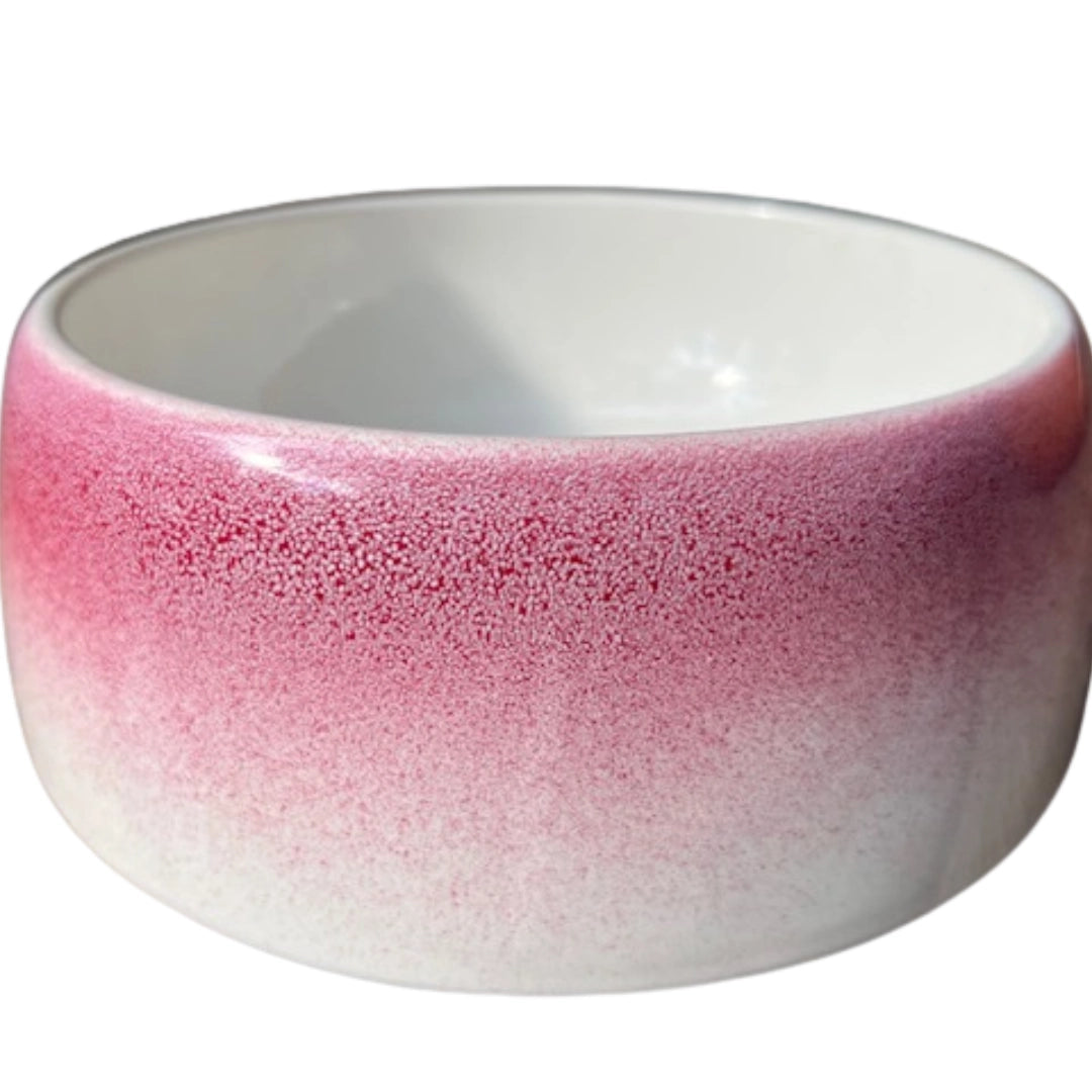 Unique Non-Slip Ceramic Dog Bowls - Porcelain - Red/White - 2 Sizes