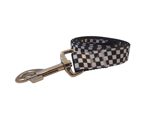 1” x 52” Ribbon Dog Leash - Checkerboard