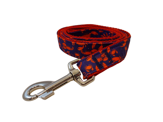 1” Ribbon Dog Leash – Crabby Lobster