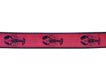 1” Ribbon Dog Leash – Navy Lobster on Pink Ribbon. Navy Nylon Thumbnail