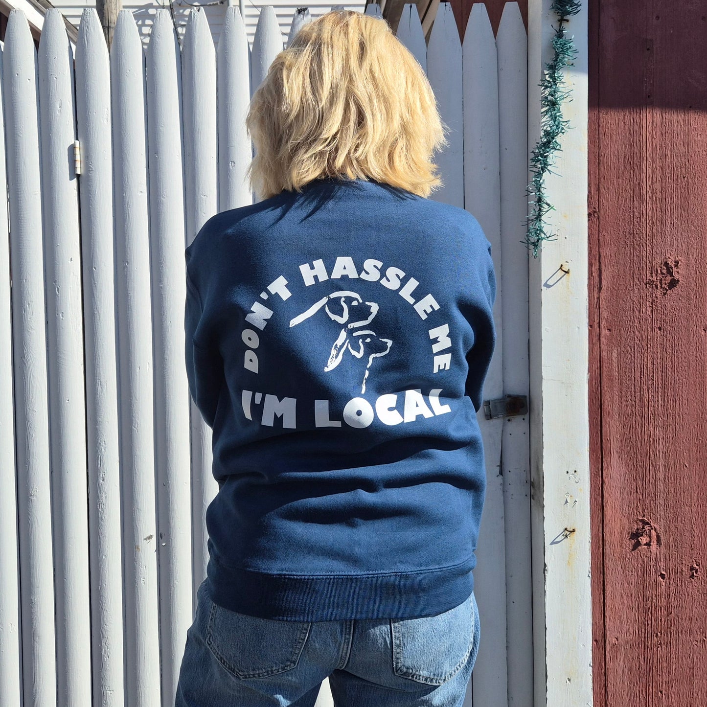 Crew Neck Sweatshirt - Navy Blue Two Salty Dogs Logo