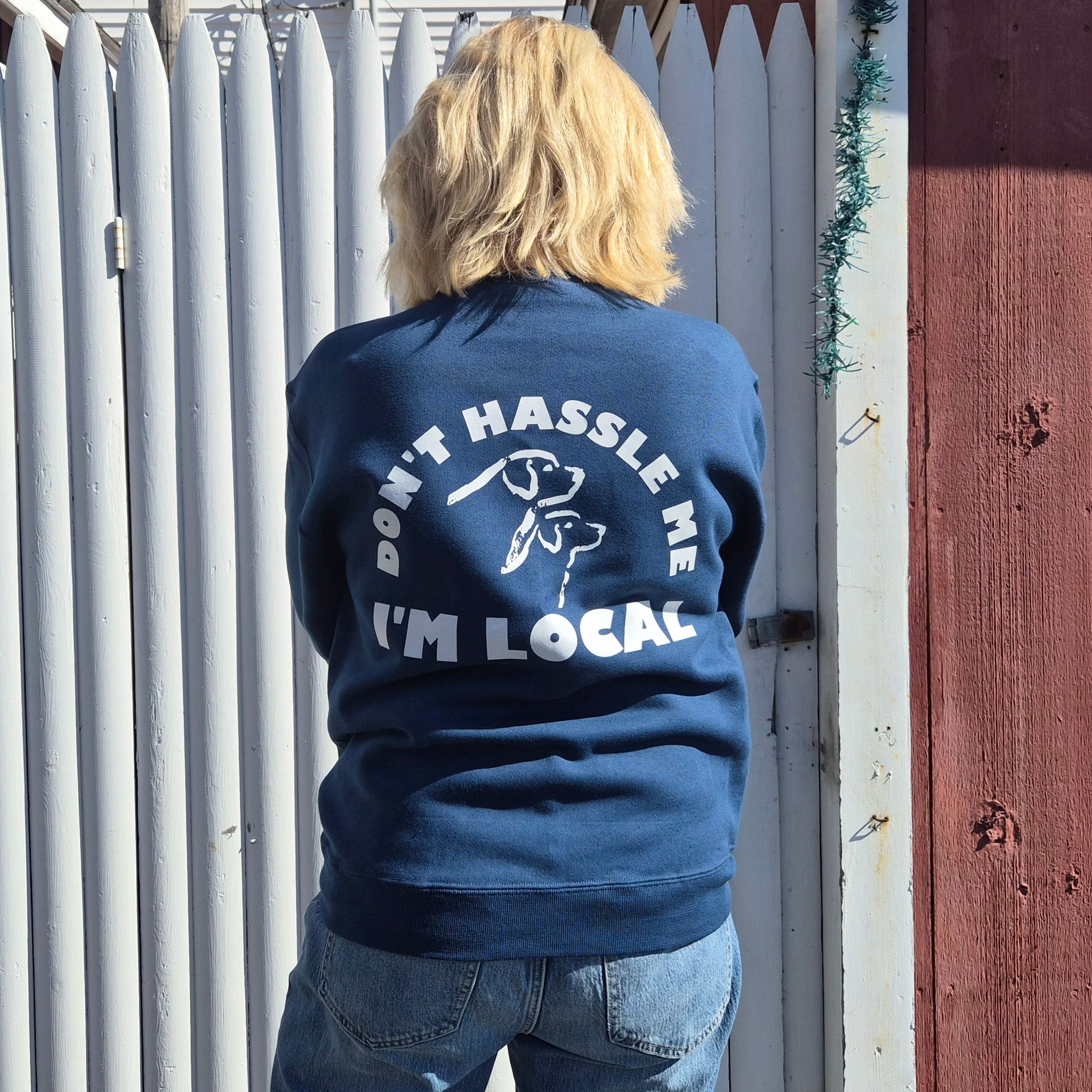 Crew Neck Sweatshirt - Navy Blue Two Salty Dogs Logo