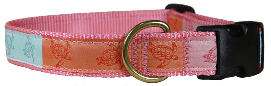1” Ribbon Dog Collar – Sea Turtles