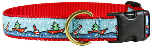 1” Ribbon Dog Collar – Holiday Lobster Boats