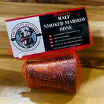 Organic half smoked marrow bone packaging with 'The Craft Butcher' label on a wooden surface. Thumbnail