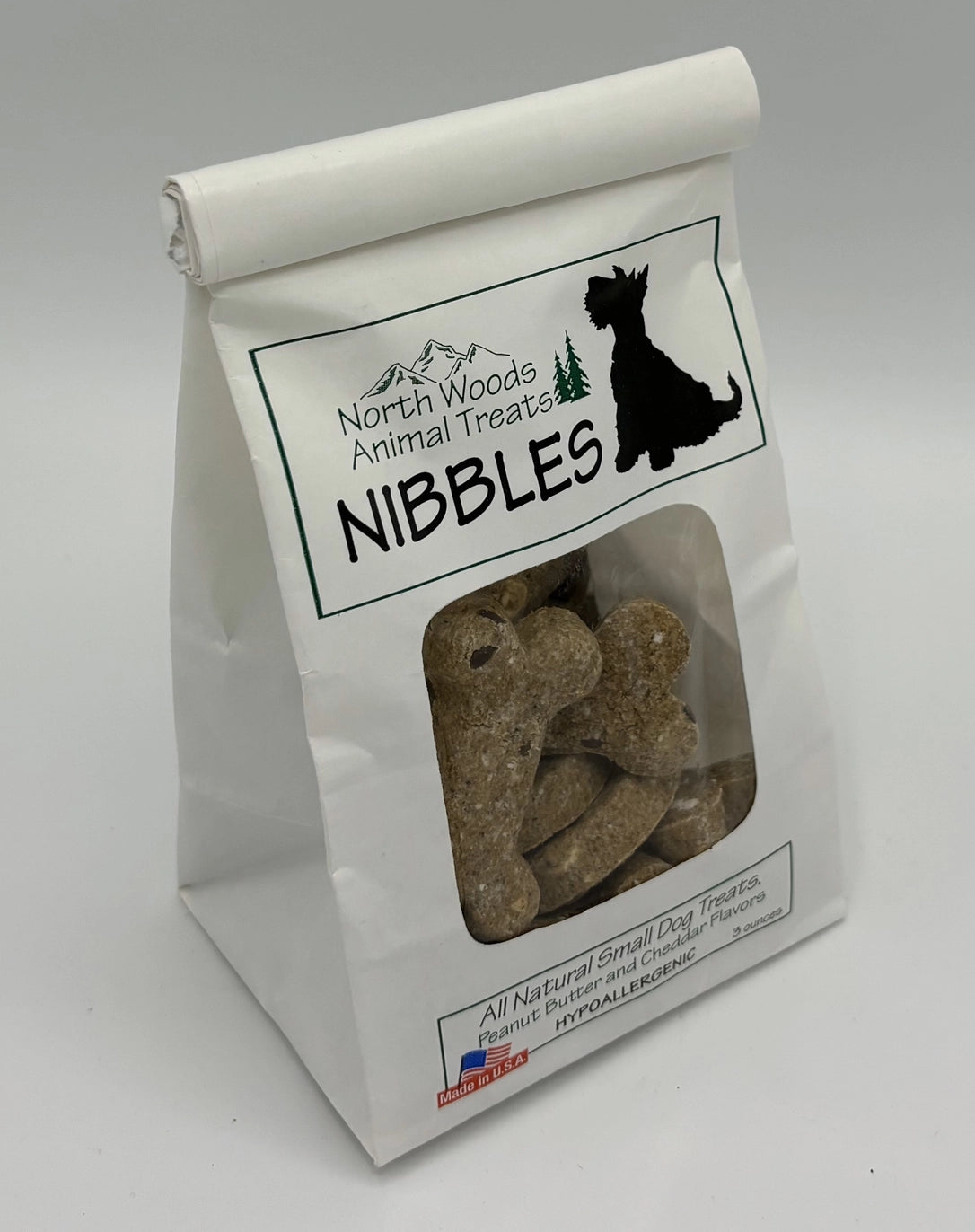 Crunchy Dog Treats - Peanut Butter & Cheddar Cheese - 3oz - Made in USA