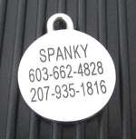 Hand-Made Stainless Steel Pet ID Tag - Lotus - Small Thumbnail