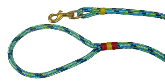 6ft  Nautical Rope Dog Leash – Blue & Green