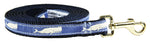 5/8” x 6ft Ribbon Dog Leash – Moby Whale, Blue Thumbnail
