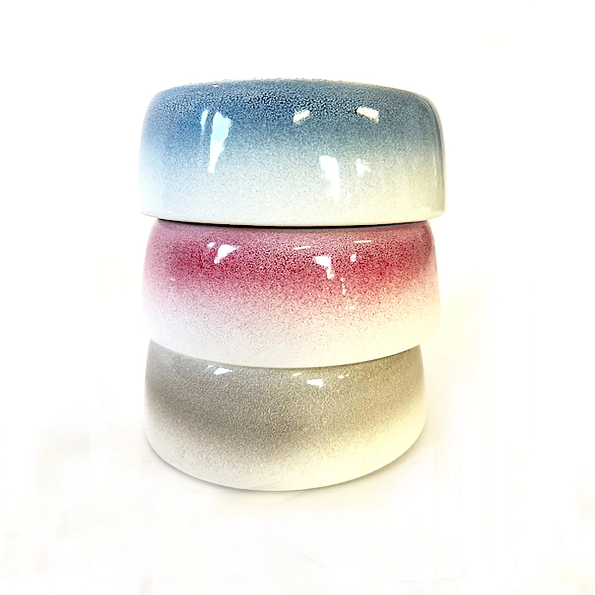 Unique Non-Slip Ceramic Dog Bowls - Porcelain - Blue/White - 2 Sizes