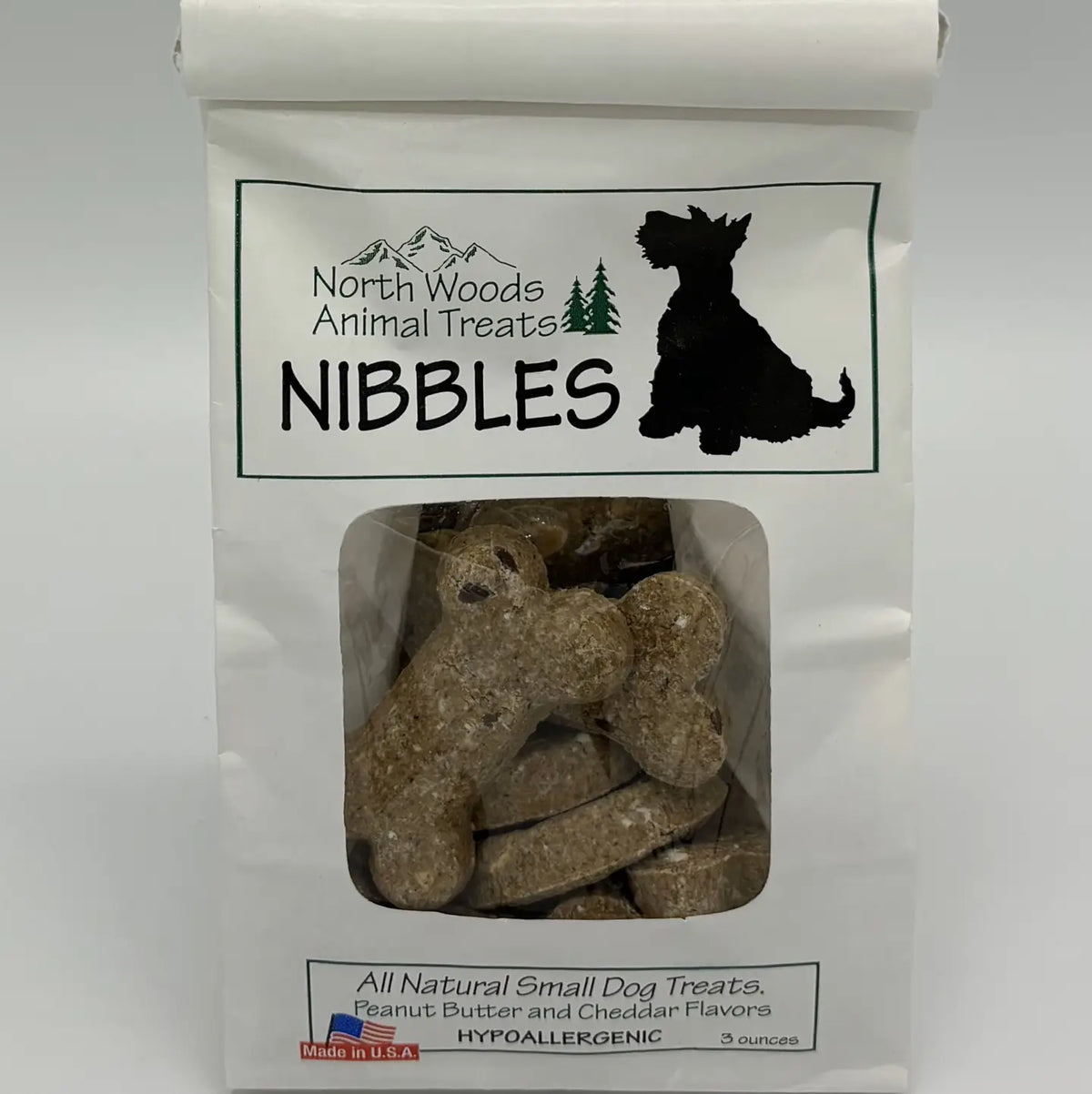 Crunchy Dog Treats - Peanut Butter & Cheddar Cheese - 3oz - Made in USA