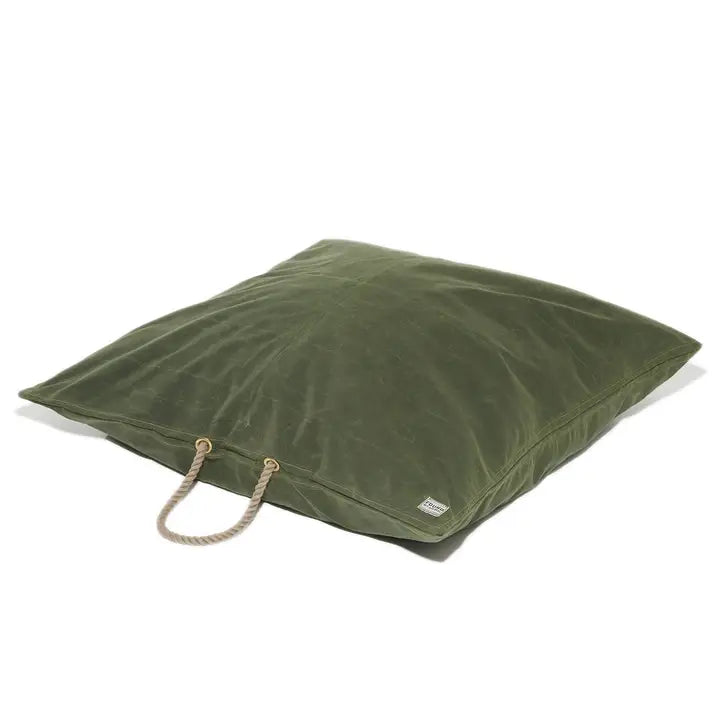 Waxed Canvas Dog Bed - Handmade in USA - Olive Green - (2 sizes)