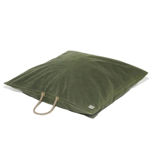 Waxed Canvas Dog Bed - Handmade in USA - Olive Green - (2 sizes)
