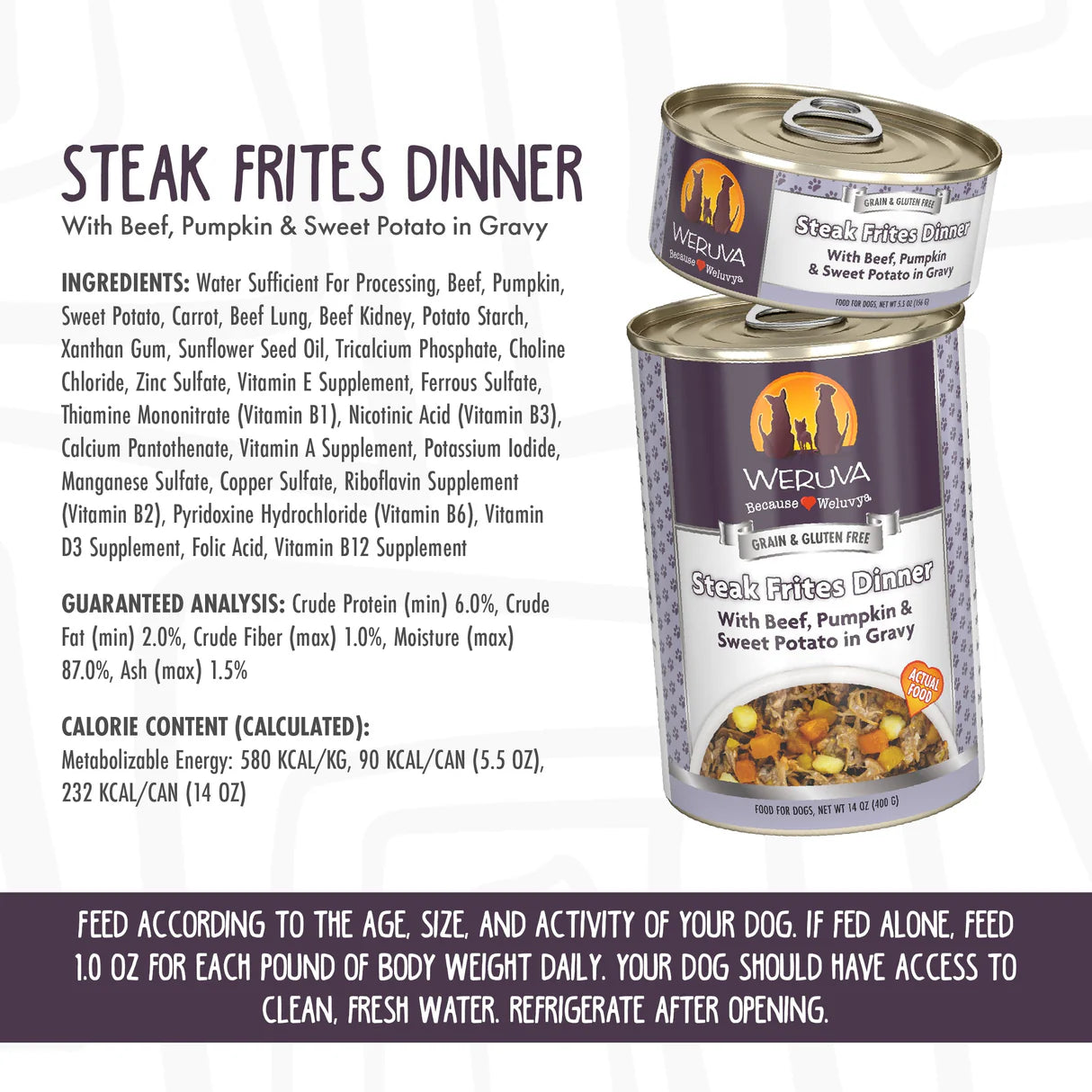 Weruva Wet Dog Food - Steak Frites - 14oz