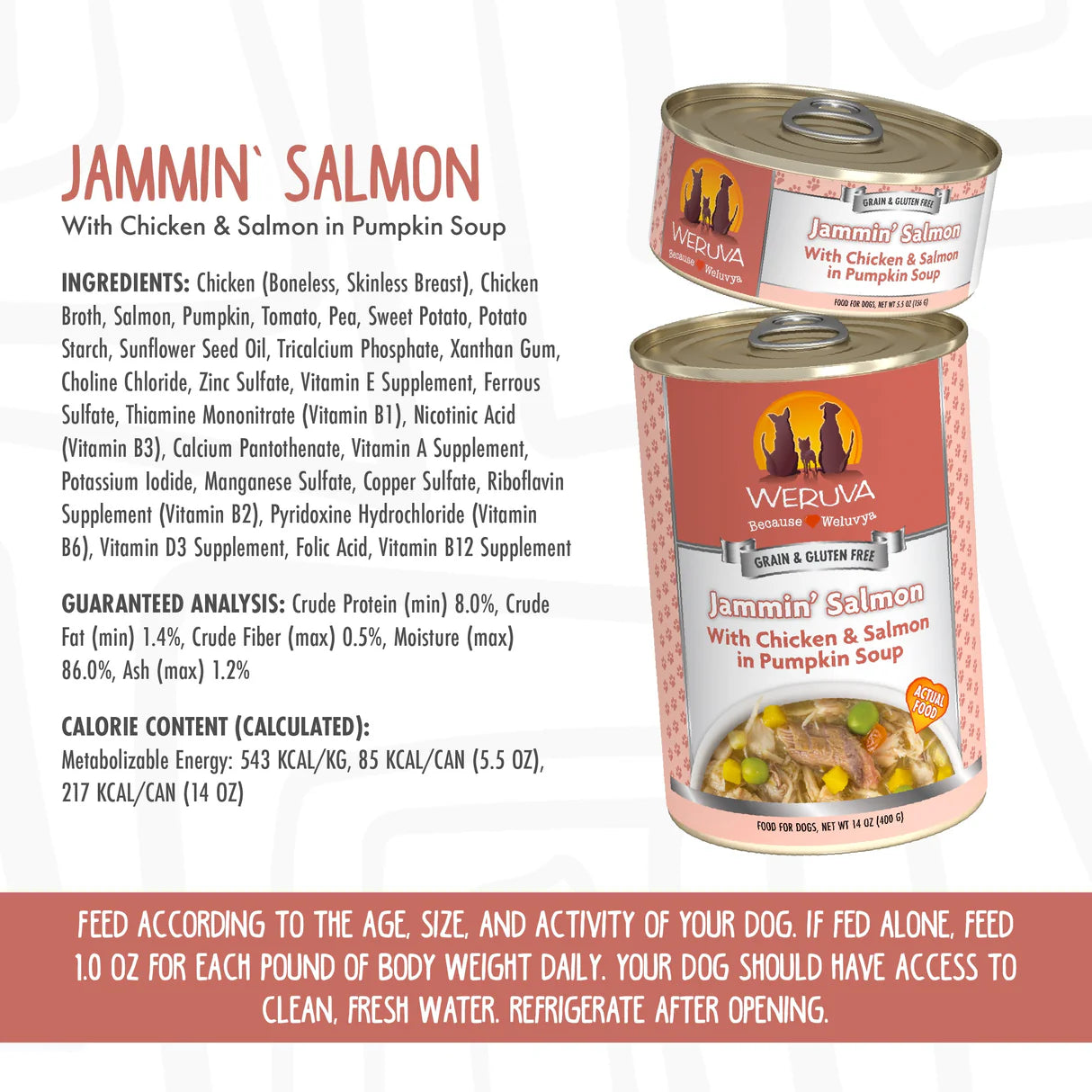 Weruva Wet Dog Food - Jammin' Salmon 14oz