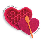 Silicone Dog Slow Feed Bowl - Lick Mat - Hearts - 2 Colors Thumbnail