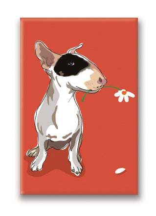 Magnet – Bull Terrier with Flower