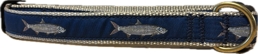 1” Ribbon Dog Collar - Tarpon - LG