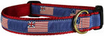 1” Ribbon Dog Collar – Historic American Flags Thumbnail