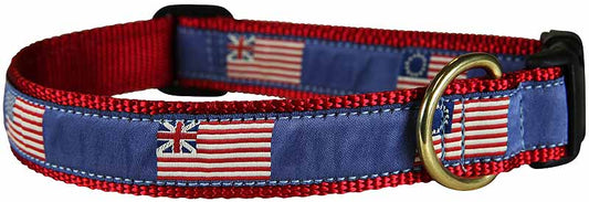 1” Ribbon Dog Collar – Historic American Flags
