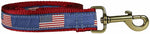 1” x 6ft Ribbon Dog Leash – Historic American Flags Thumbnail