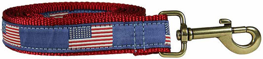1” x 6ft Ribbon Dog Leash – Historic American Flags
