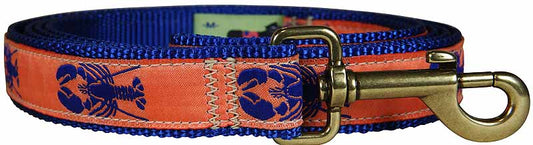 1” x 6ft Ribbon Dog Leash – Blue Lobster on Mango