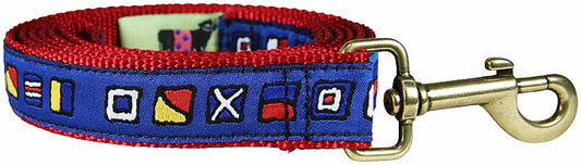 1” x 6ft Ribbon Dog Leash – Nautical Flags