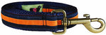 1” x 6ft Ribbon Dog Leash – Orange Stripe on Navy Blue Thumbnail