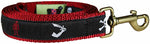 1” x 6ft Ribbon Dog Leash – Pirate, Black Thumbnail