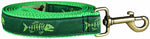 1” x 6ft Ribbon Dog Leash – Rogue Fish, Green Thumbnail