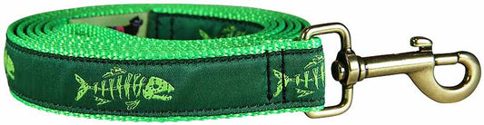 1” x 6ft Ribbon Dog Leash – Rogue Fish, Green